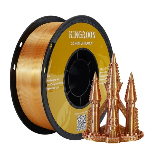 Tri-Color Silk PLA Filament - золотой / серебряный / медный